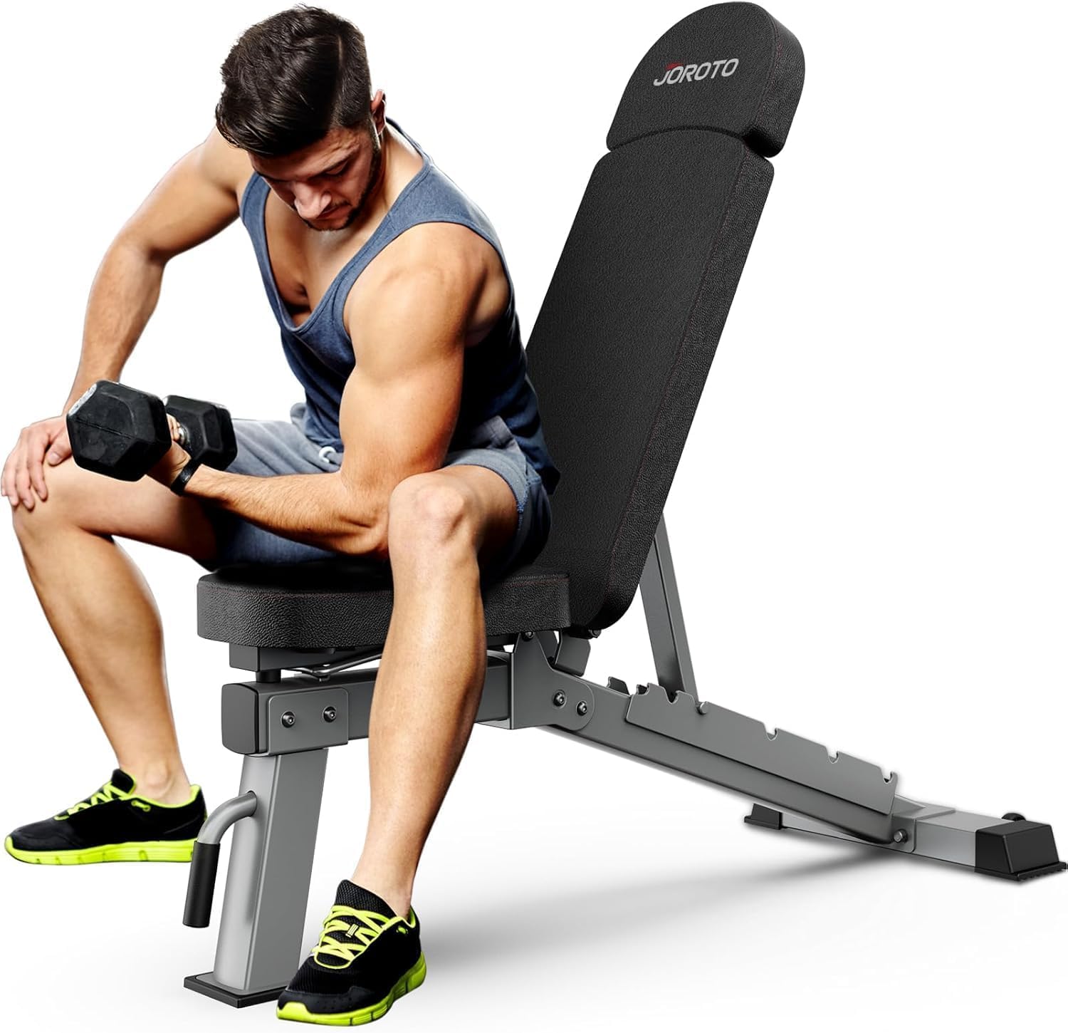 JOROTO MD80 Panca Pesi Regolabile - Panca Palestra Con Carico Totale Di 450 Kg, Esercizi Su Panca Verticale, Inclinata, Inclinata e Piana