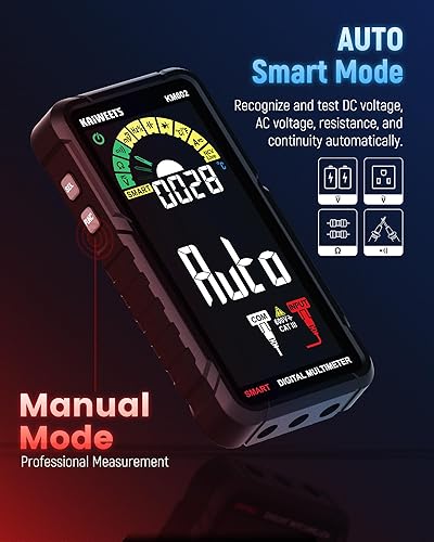 Miniatura 2 de KAIWEETS Multímetro inteligente Probador eléctrico recargable con rango automático Voltímetro digital Mediciones Voltaje Resistencia corriente