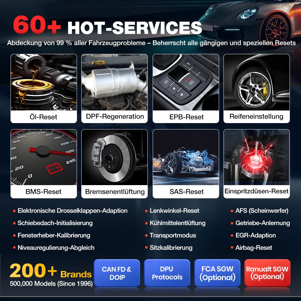 LAUNCH 2026 X431 PRO3S+ Elite mit SmartLinkC 2.0 –Profi OBD2 Diagnosegerät für alle Autos, OE-Level, ECU-Codierung, 60+ Resets, Topologie, J2534, 4000+ bidirektionale Tests, CAN FD/DoIP, D-PDU & FCA