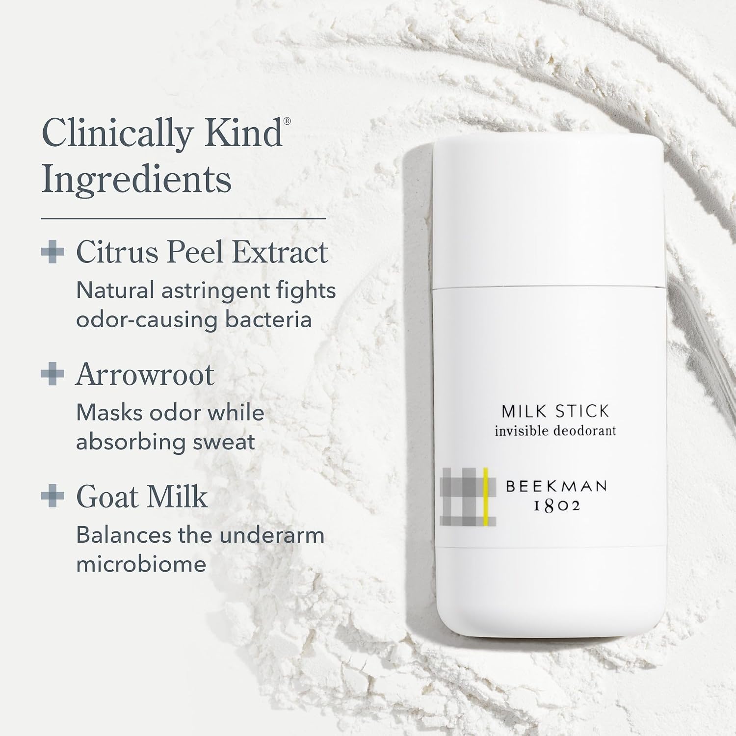 Beekman 1802 Milk Stick Whole Body All-Day Invisible Deodorant - 2.5 oz, Pack of 3 - Scented - Fights Odor-Causing Bacteria & Controls Sweat - Aluminum Free - Good for Sensitive Skin - Cruelty Free