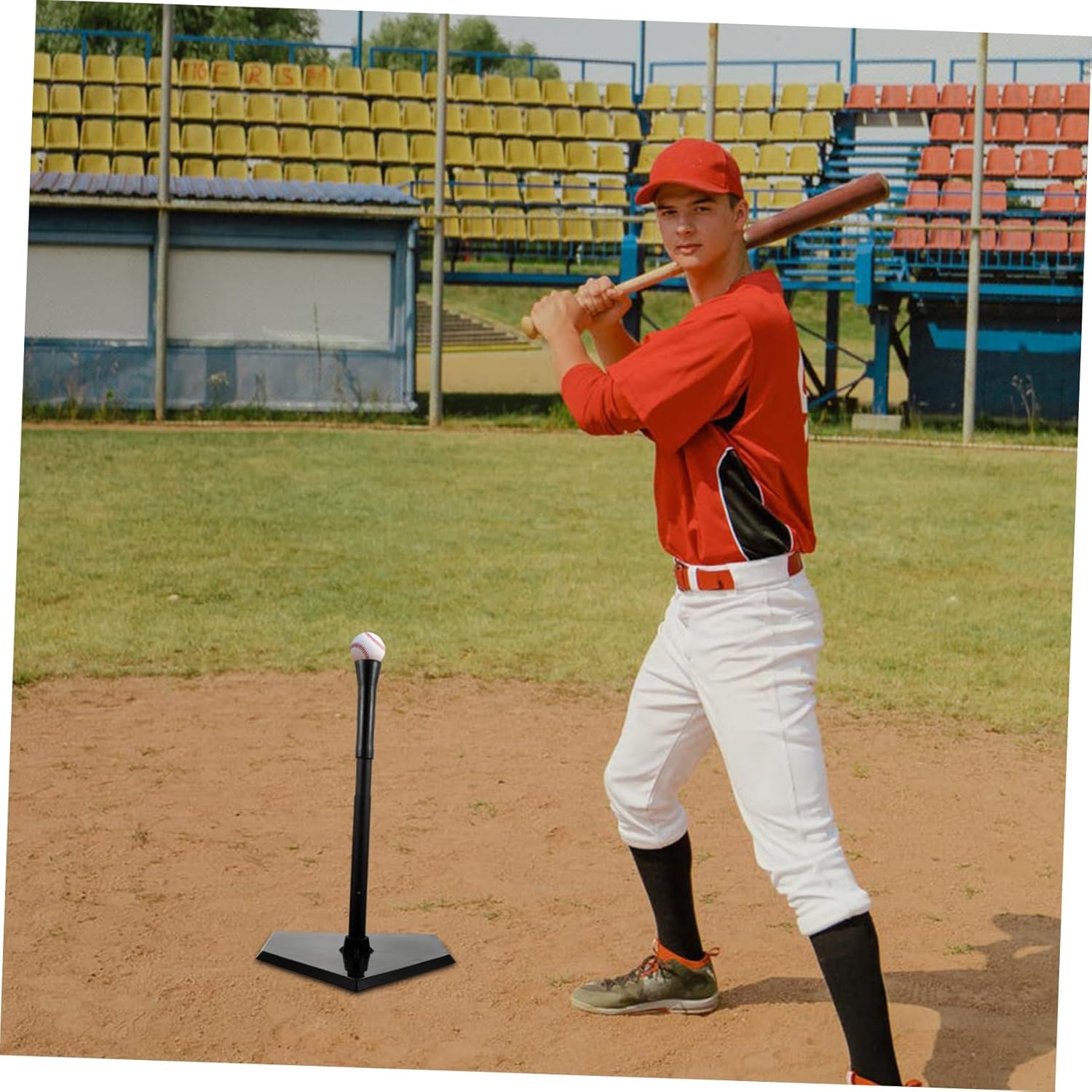 1pc Softball Baseball Batting Tee Trainer for Boys and Girls and Adults Height Easy to Disassemble for Outdoor -Point Base for Stability