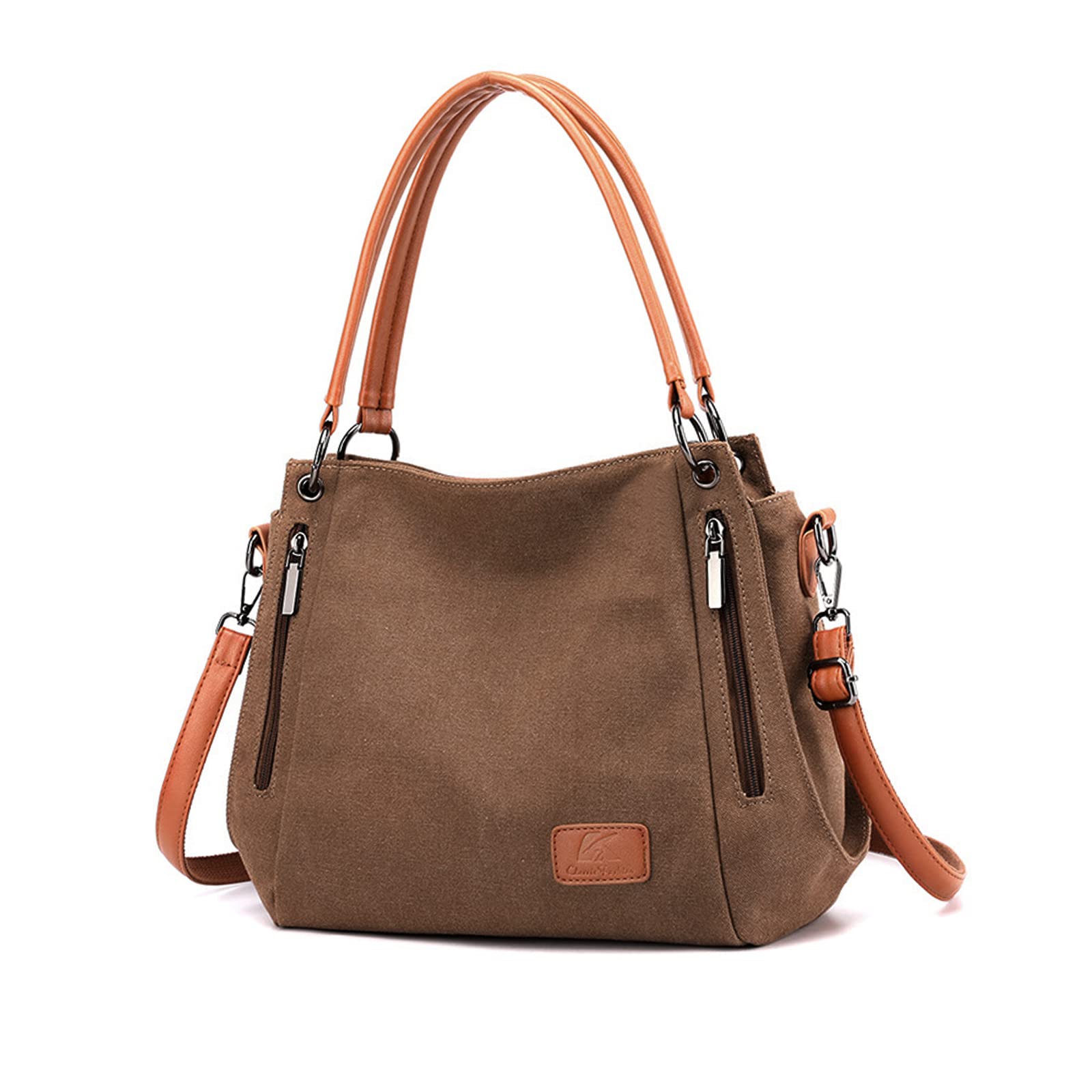 NICOLE & DORIS Bolso de Mujer de Mano Bolso Bandolera de Moda Grande Hombro Bolso de Diseño Bolso Señora Tote Simple Todos Los Días Escuela de Trabajo Marrón