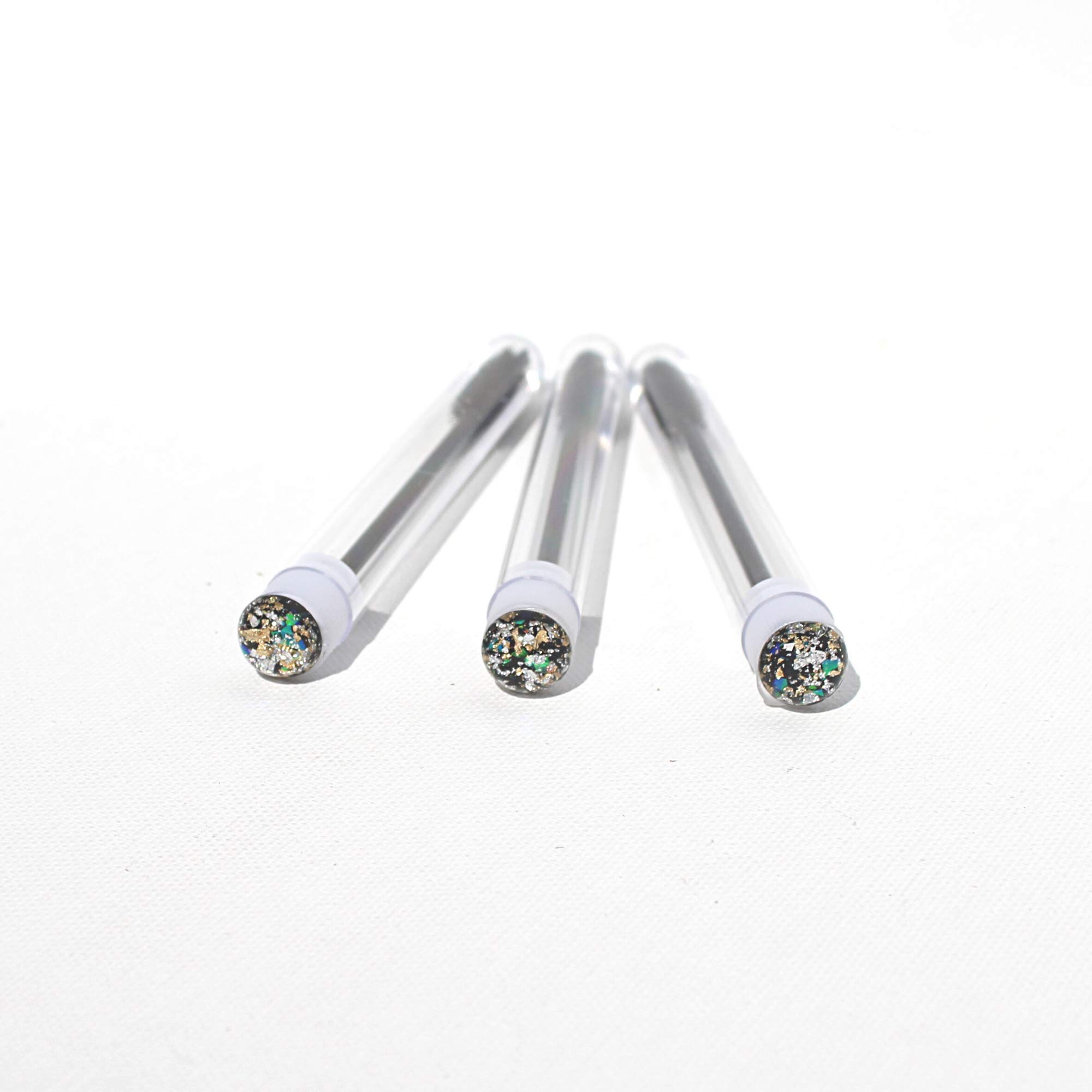 Lash Brush Wands | 20 Pack | Eyelash Extension Supplies | Disposable Lash Spoolie Brush | Black with Gold Fleck Design