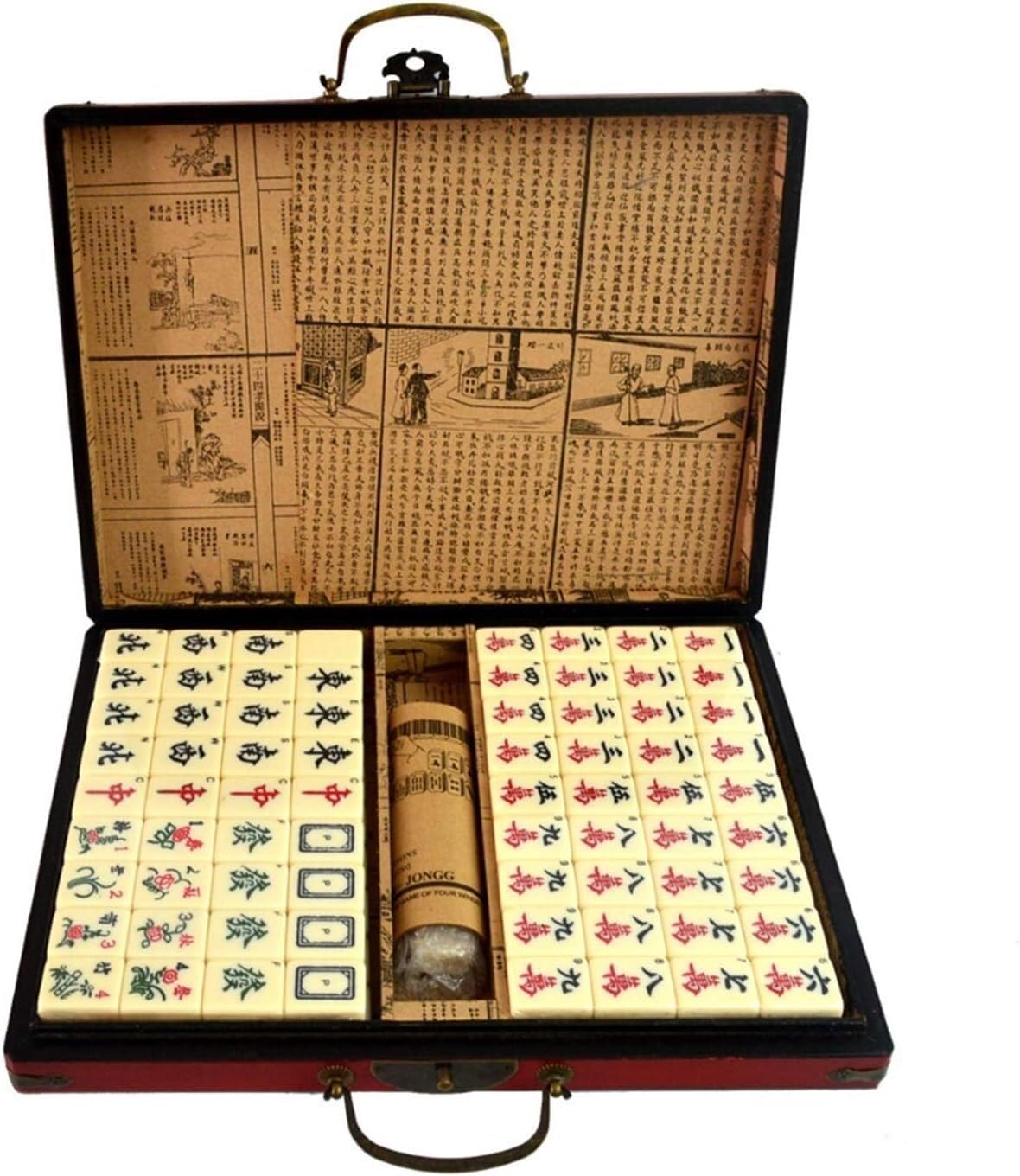 Set da Viaggio Mahjong Giochi da Tavolo Mahjong Cinesi Mahjong Portatili Giochi Tradizionali Mahjong
