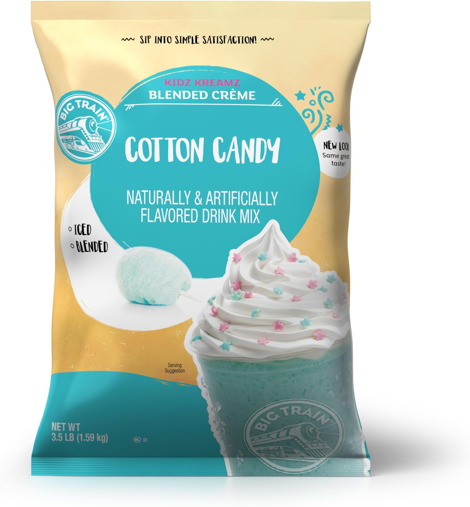 Big Train Kidz Kreamz Cotton Candy Blended Beverage Mix, 3.5 Pound (Pack of 1)