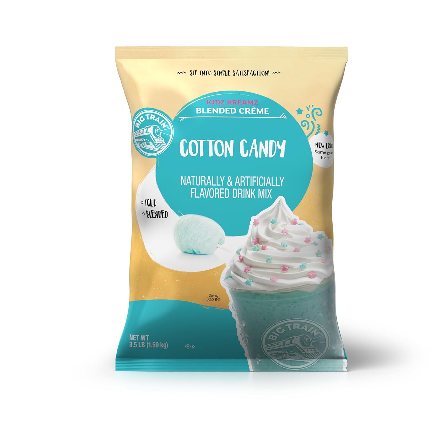 Big Train Kidz Kreamz Cotton Candy Blended Beverage Mix, 3.5 Pound (Pack of 1)