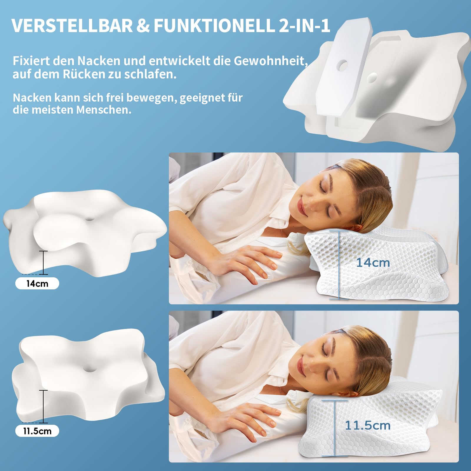 Supporto Cervicale Cuscino Da Viaggio Cervicale Memory Foam - Lavabile, Per Auto, Aereo, Ufficio Cuscino Grigio Compatto - 6