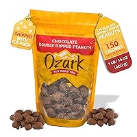 Vista 1 de OZARK NUT ROASTERS, Cacahuetes de chocolate con doble inmersión, nueces saborizadas, maní confitado gourmet de clase mundial, paquete resellable