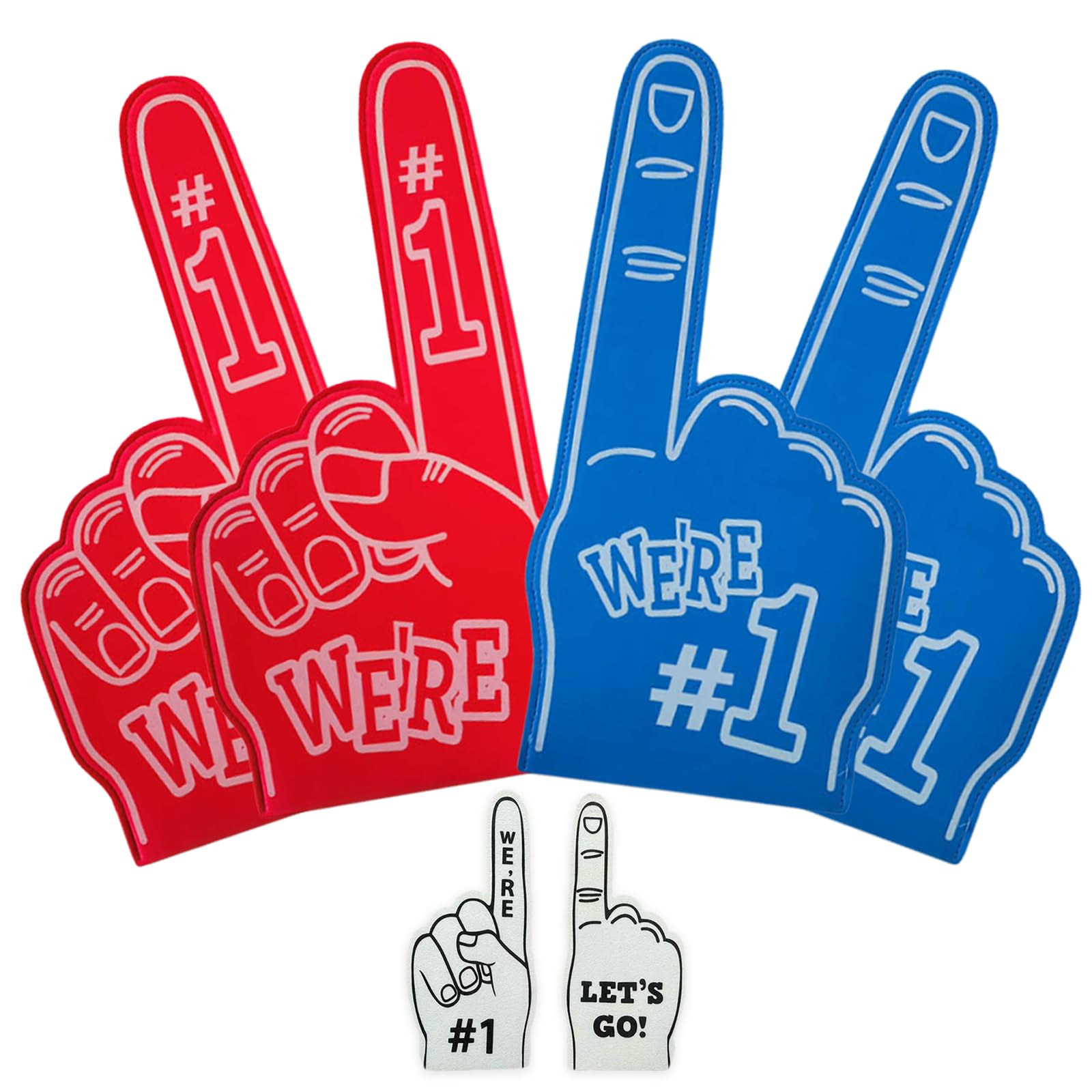 3 works Foam Finger, Gladiators Foam Finger, Blue Red White Number 1, Sports Fan Accessories, Event Site Fan Support