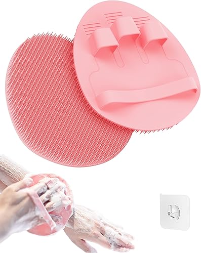 Cepillo de ducha de silicona suave, cepillo para cuerpo y cara, guante de limpieza exfoliante suave para bebé, sensible, seca y todo tipo de piel