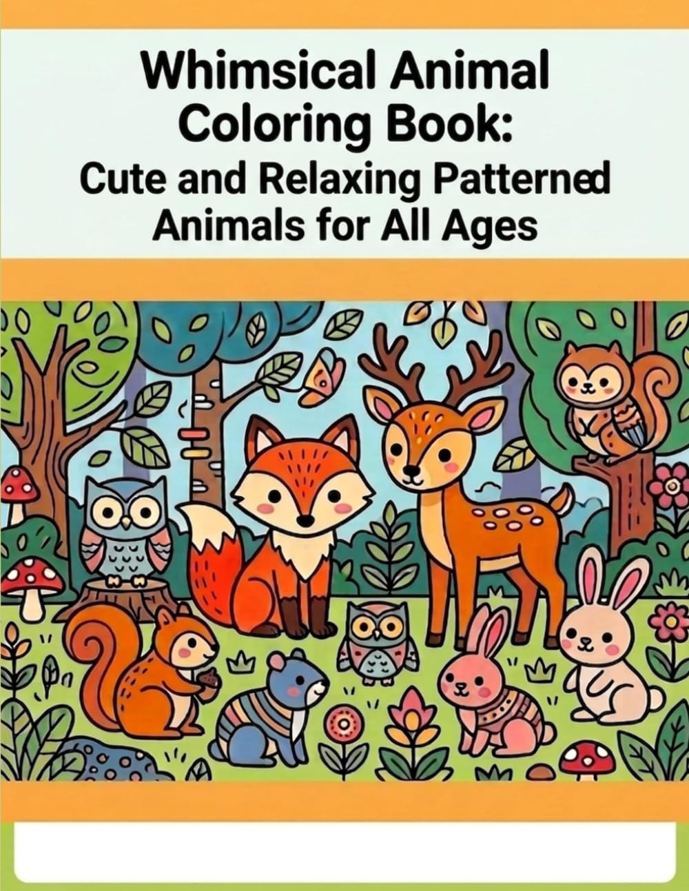 Whimsical Animal Coloring Book: Cute and Relaxing Patterned Animals for All Ages