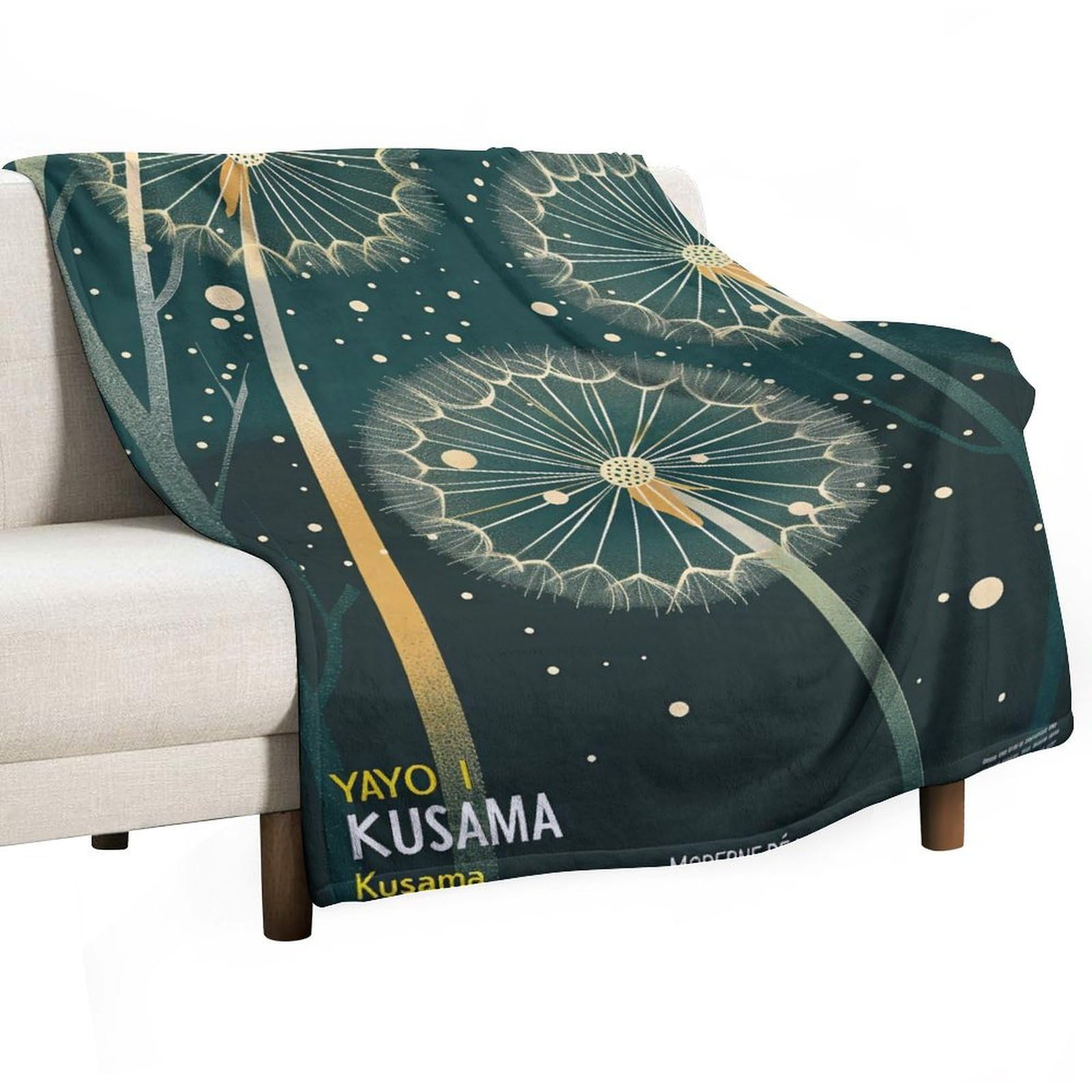 YHGSREUOH Yayoi-Kusama-Style-Dandelion-Exhibition_02 Flannel Blankets Fleece Soft Throw Lightweight Plush Gifts for Couch, Bed, Cozy Sofa Plush, Chair, Lovers 130x175cm(50x70in)