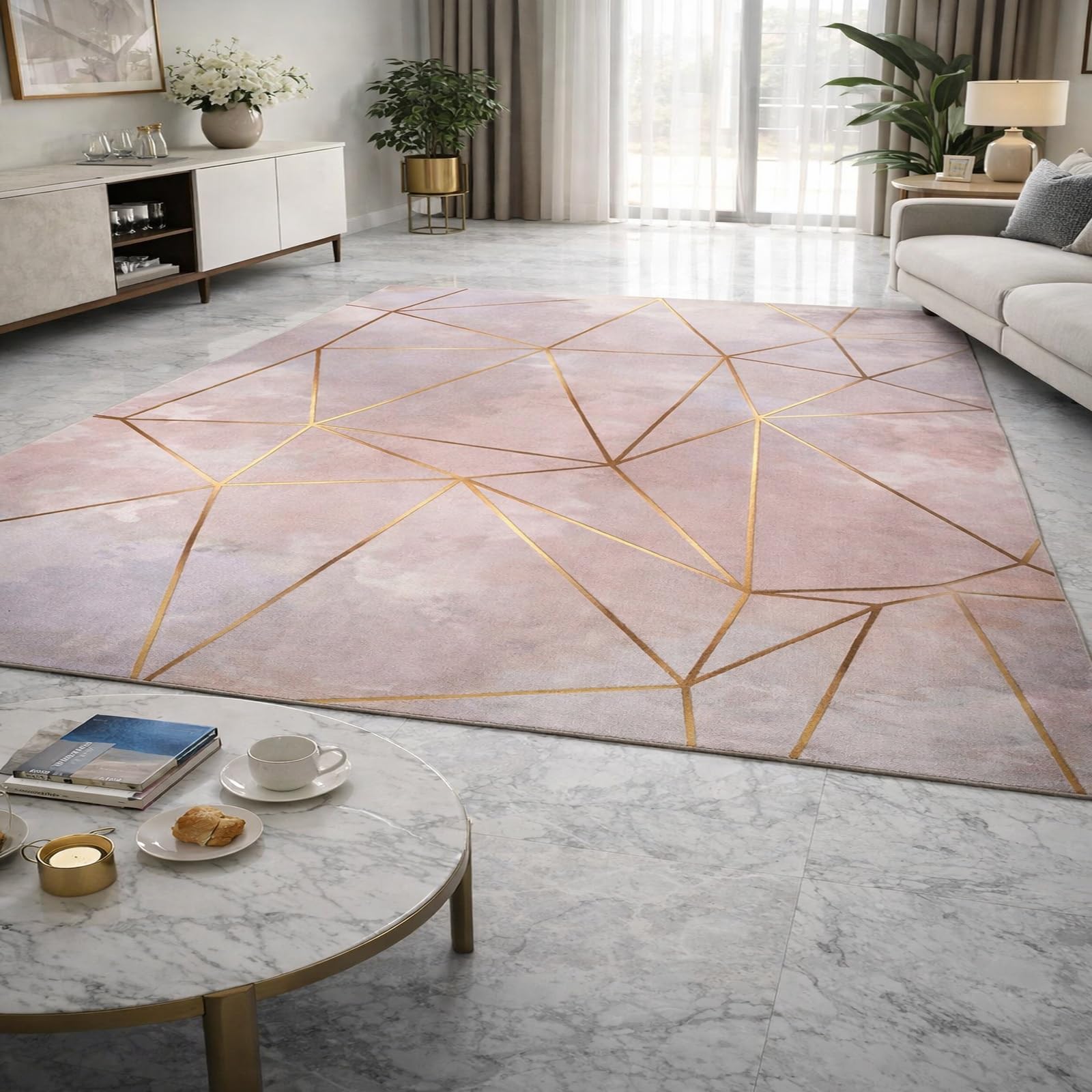 Alfombra lavable que no resbala Rururug 170x240 cm para solucionar manchas en salones