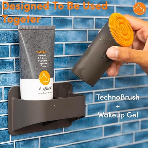 Miniatura 5 de Dogface Essentials Kit Plus Technobrush & Wakeup Gel Cleanser - Cepillo facial eléctrico de luz roja para hombre, con cerdas de silicona para