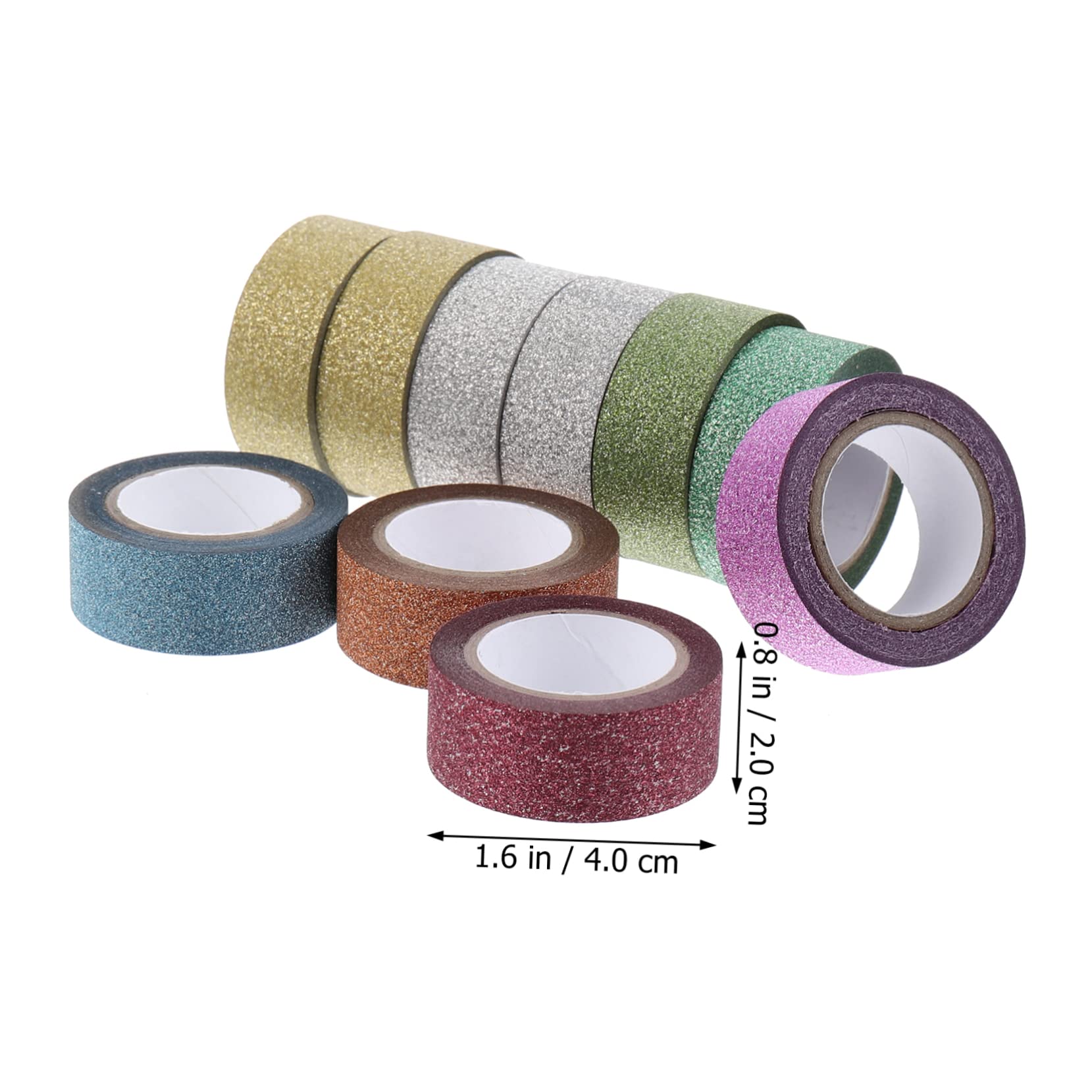 SHINEOFI 3 Set Di Nastri Washi Decorati Con Glitter Per Scrapbooking Nastri Adesivi Per Mascheratura 10 Pezzi*3