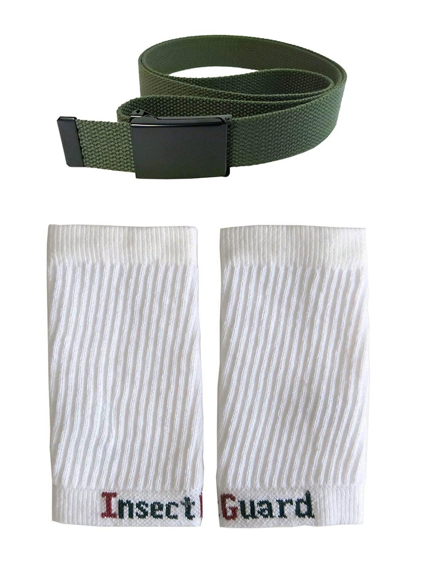 InsectGuard Tick Gaiters - Permethrin Treated, Ticks, Mosquitoes, Flies & More Insect Repellent, Unisex Adult, (Green/White) Lower Package GW7