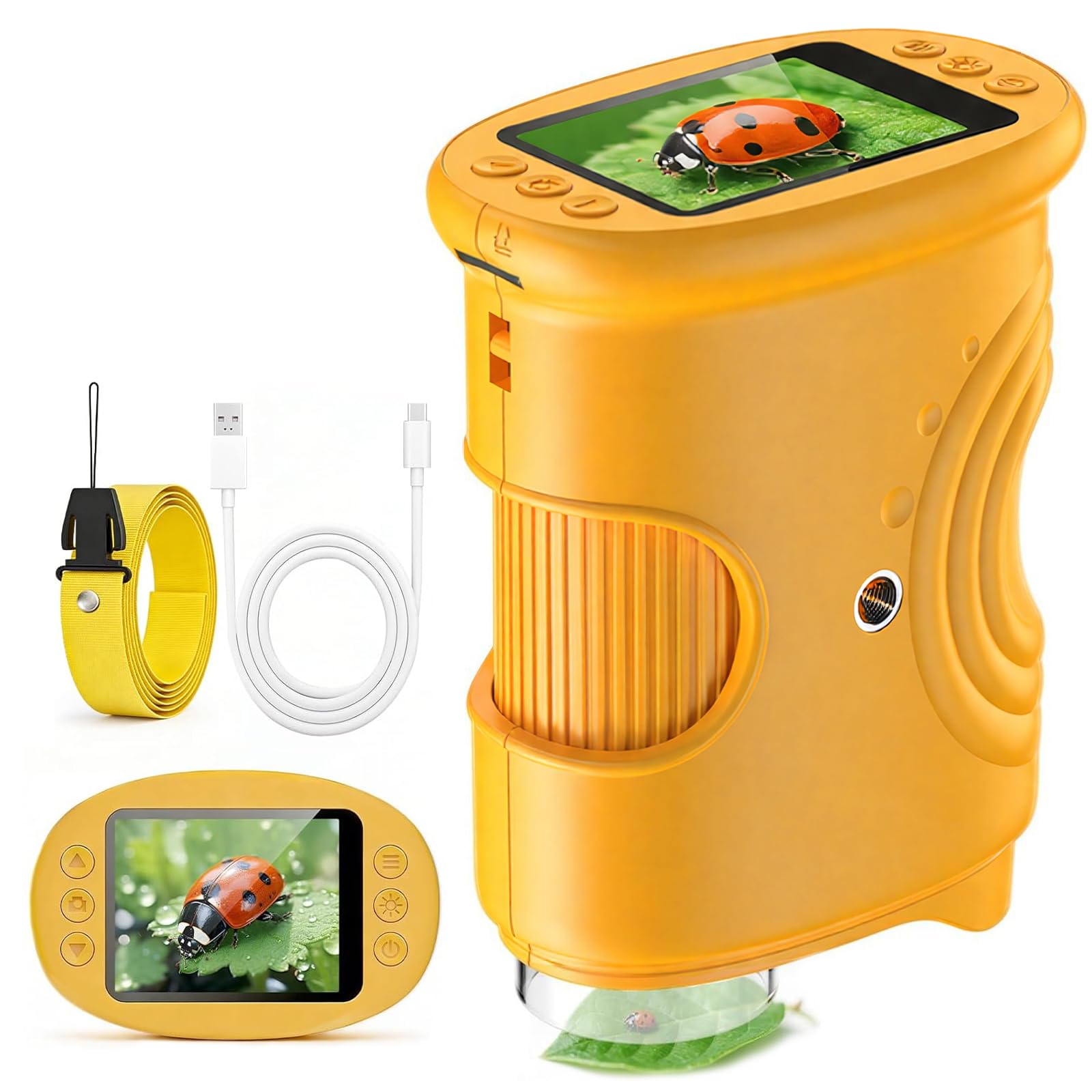 Mikroskop für Kinder, 2.0" Bildschirm Taschenmikroskop, 1000X Vergrößerung Digitales Handmikroskop, UnterstüTzt Foto und Videofunktionen Mini-Mikroskops für Erwachsene/Kinders
