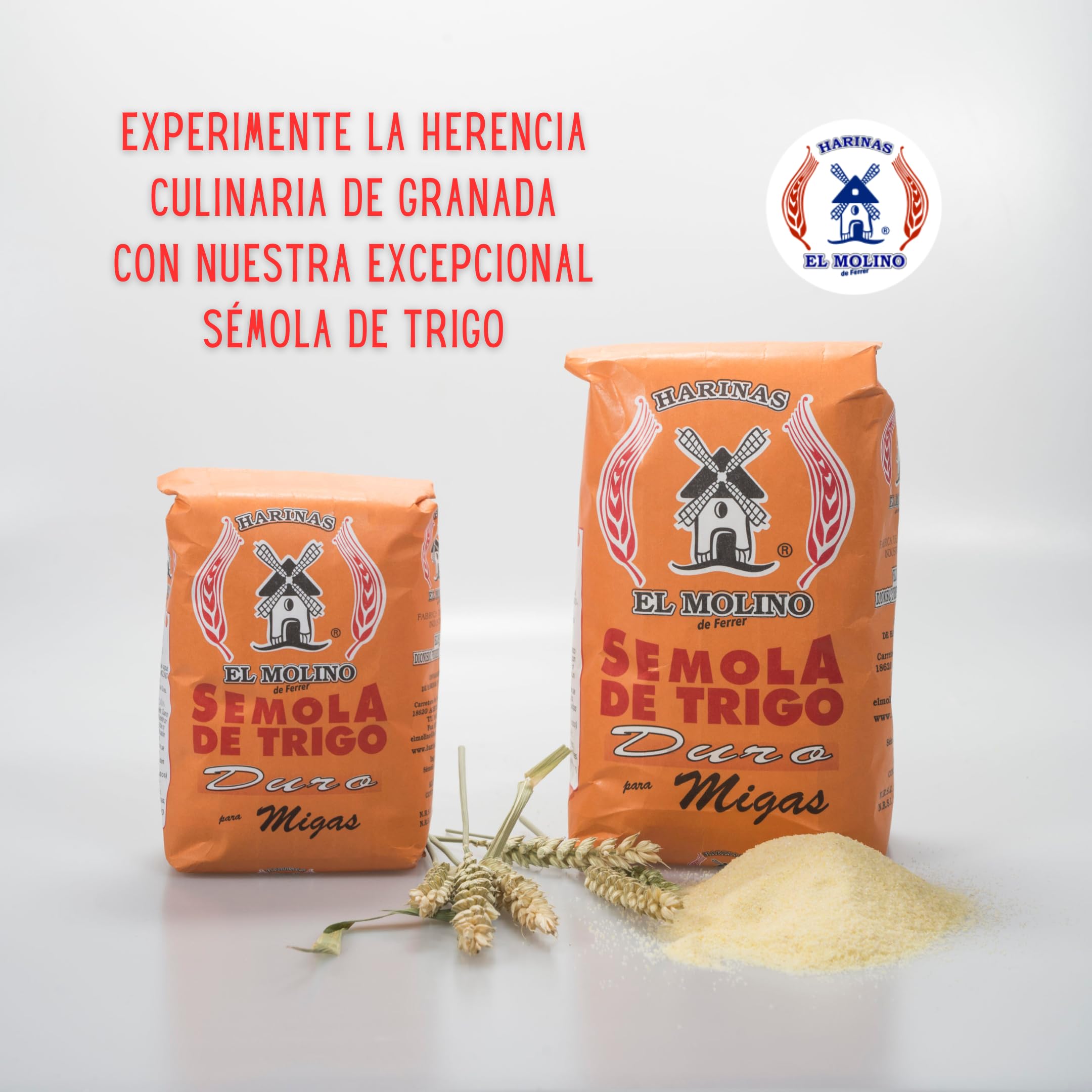 Sémola de Trigo Duro para Migas · El Molino Molida a Piedra · Bolsa 2Kg · Comidas de Invierno
