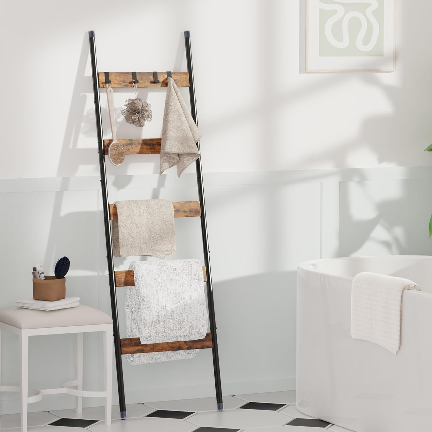 5-Tier Blanket Ladder & 3-Tier Side Table