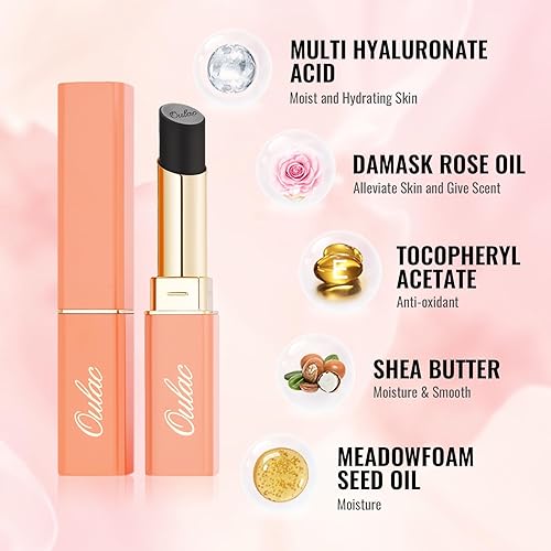 Miniatura 5 de Oulac Lápiz labial crema para mujer, color ciruela de larga duración, color de labios de cobertura completa, hidratante, acabado satinado, cremoso,