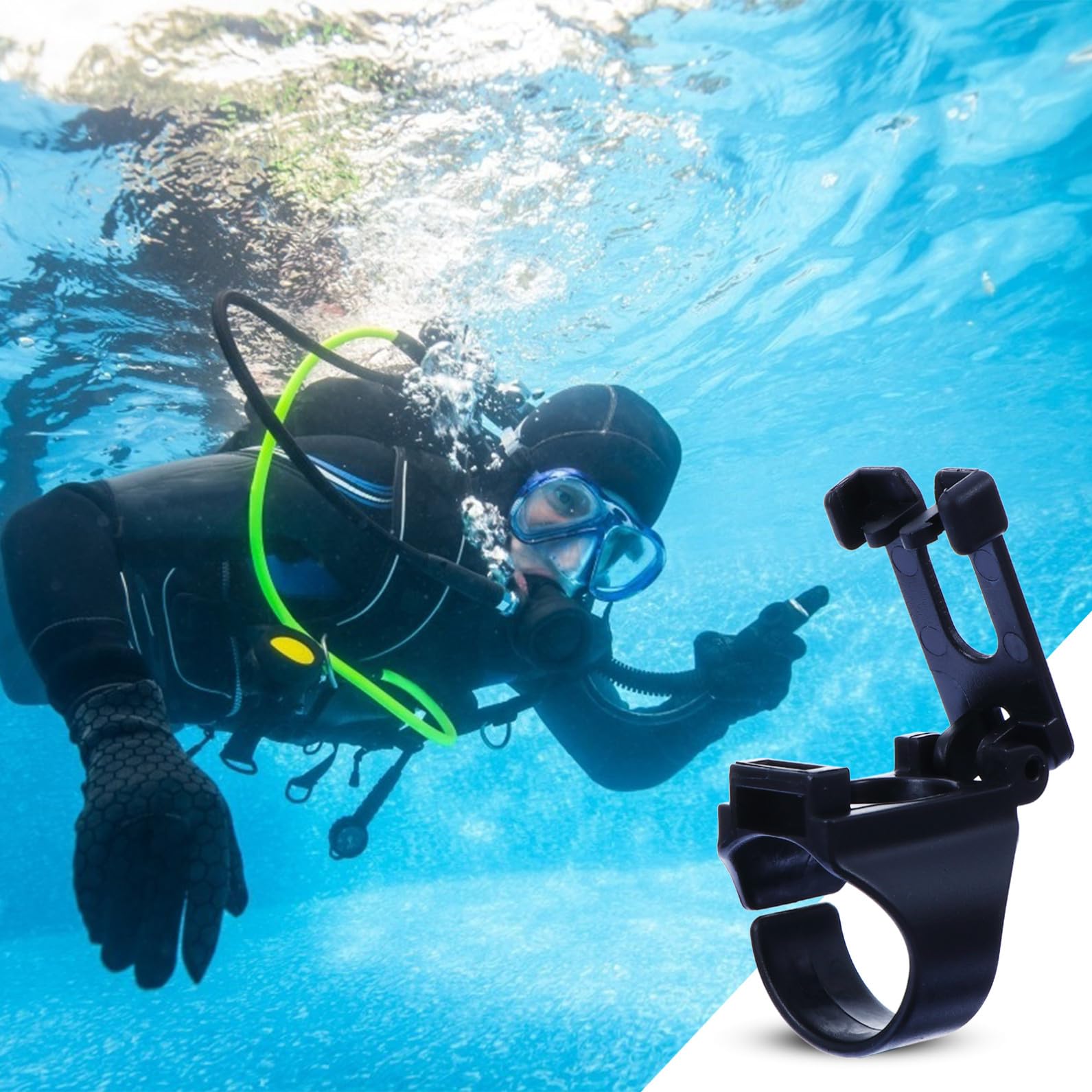 Yardwe 3 Sätze à 10 Stück Schnorchelschnalle Verriegelung Kindertauchen Einziehbar Masken Schnorchelhalter Nase Stopper Handhaben Flipper Mundstück Clip Drift Schnorcheln Plastik Black