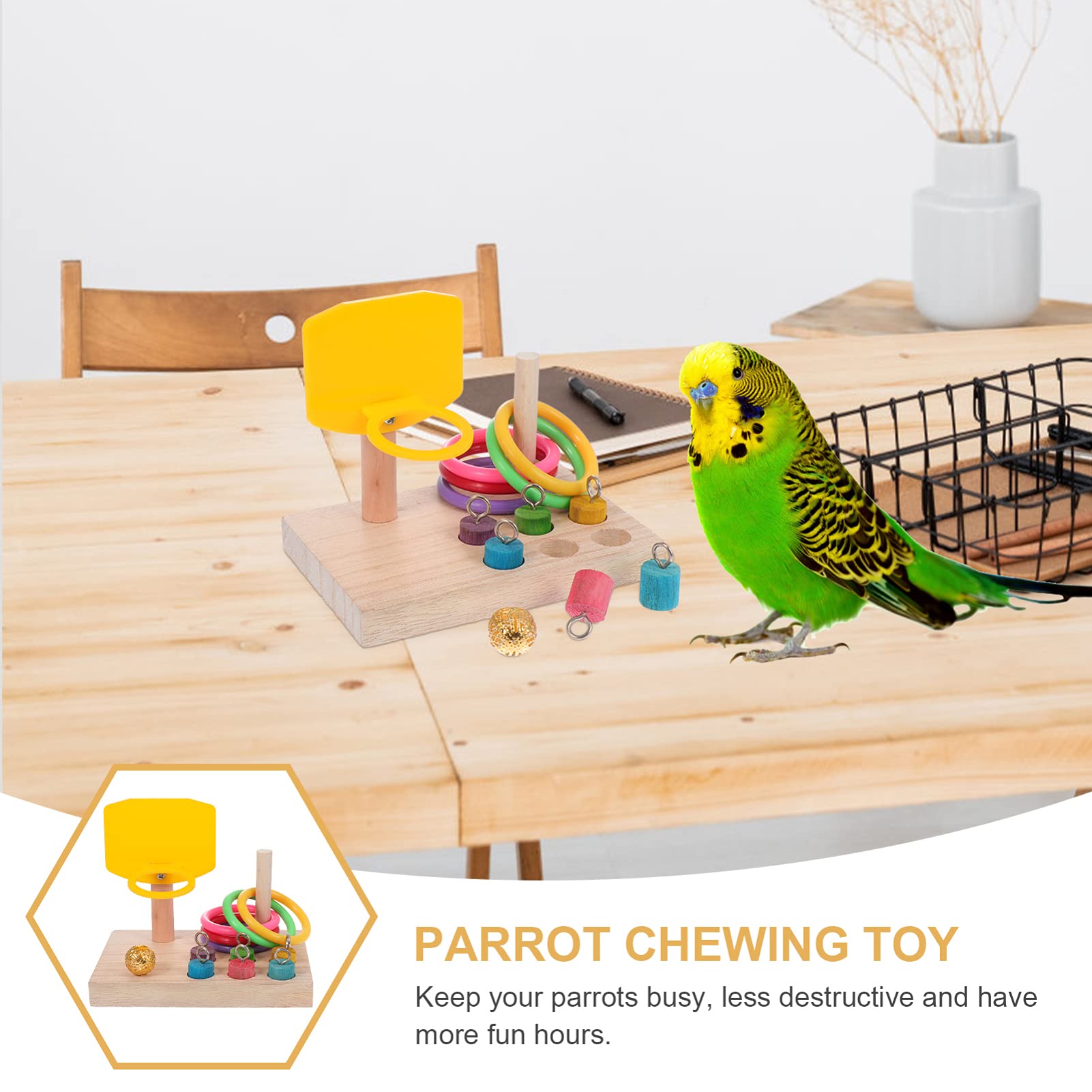 VANZACK 3juegos Juguete De Baloncesto para Perros y Pájaros Accesorio Interactivo De Entrenamiento para Periquitos y Loros Juguete De Entretenimiento Aros De Color y Material Resistente