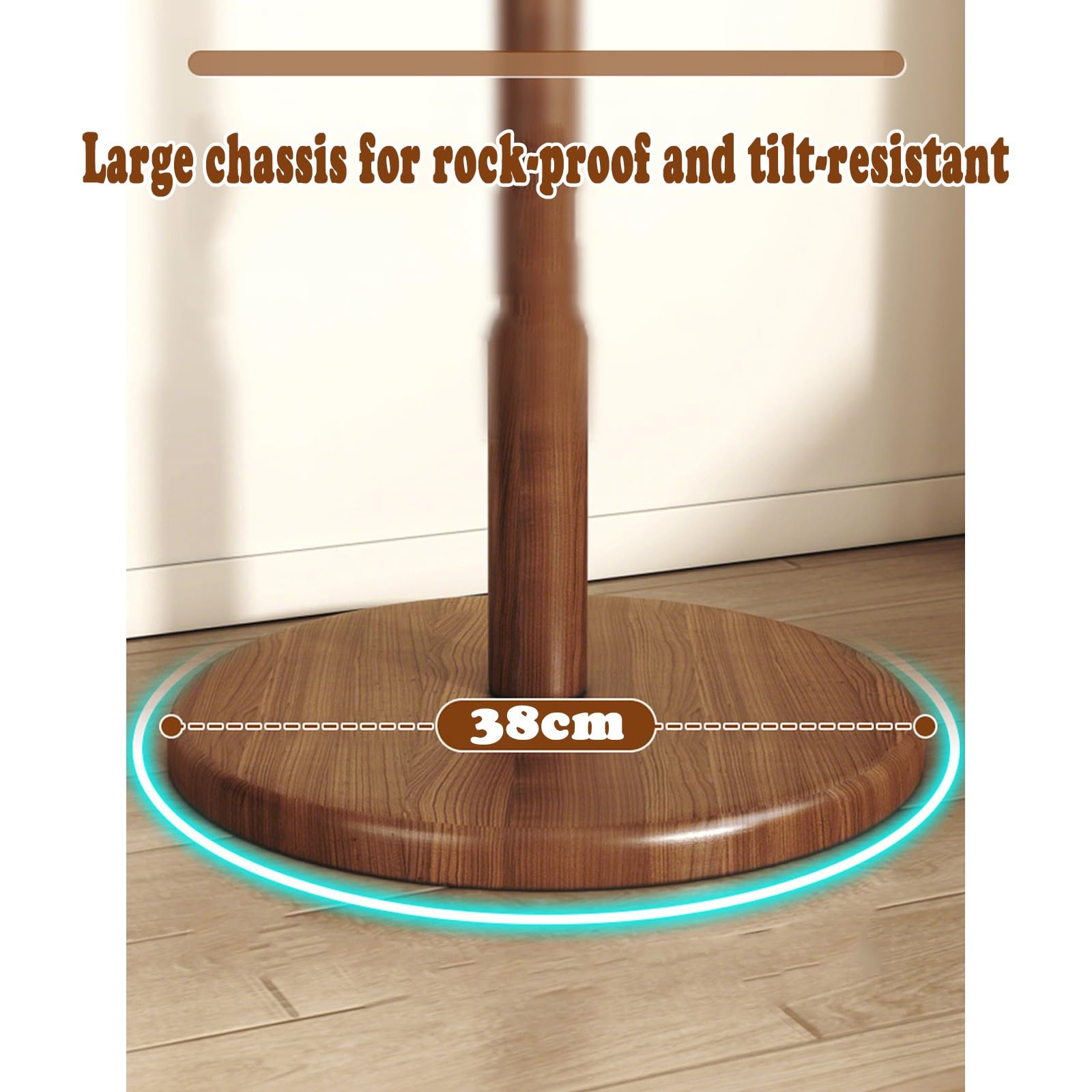 Porte-manteau sur pied en bois avec 8 crochets – Assemblage facile pour chambre à coucher, couloir, entrée et bureau – Idéal pour manteaux, chapeaux, écharpes et sacs à main