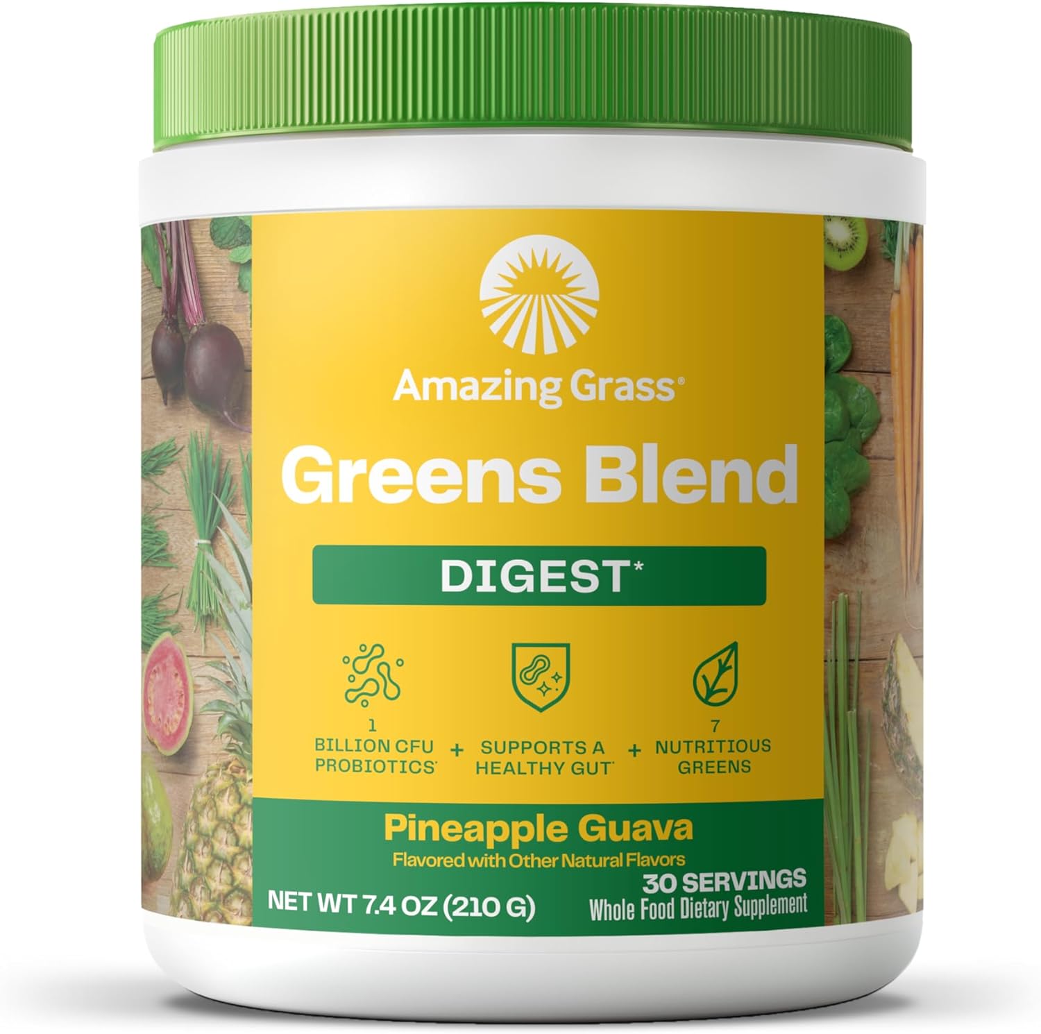 Amazing Grass Greens Blend Digest: Super Greens Powder Smoothie Mix for Digestion Support with Organic Spirulina