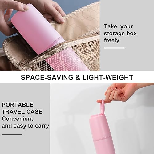 Miniatura 5 de Portacepillos de dientes de viaje, funda desmontable 3 en 1 para cepillos de dientes, compartimento organizador de encimera de baño de plástico,
