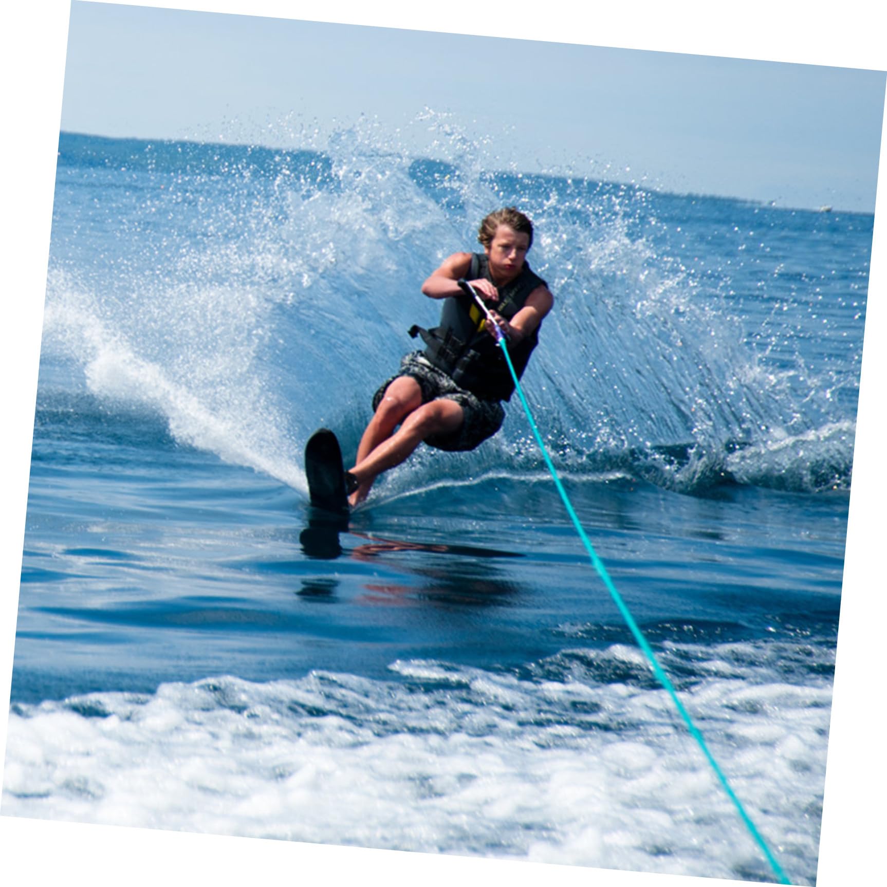 1 Stück Wasserskiseil mit Griff, Schwarz, Nylon für Boot Zufällige Farbe | Kneeboarding und Boating, Feuchtigkeitsresistent und Abriebfest, Leicht zu Handhaben Zufällige Farbe