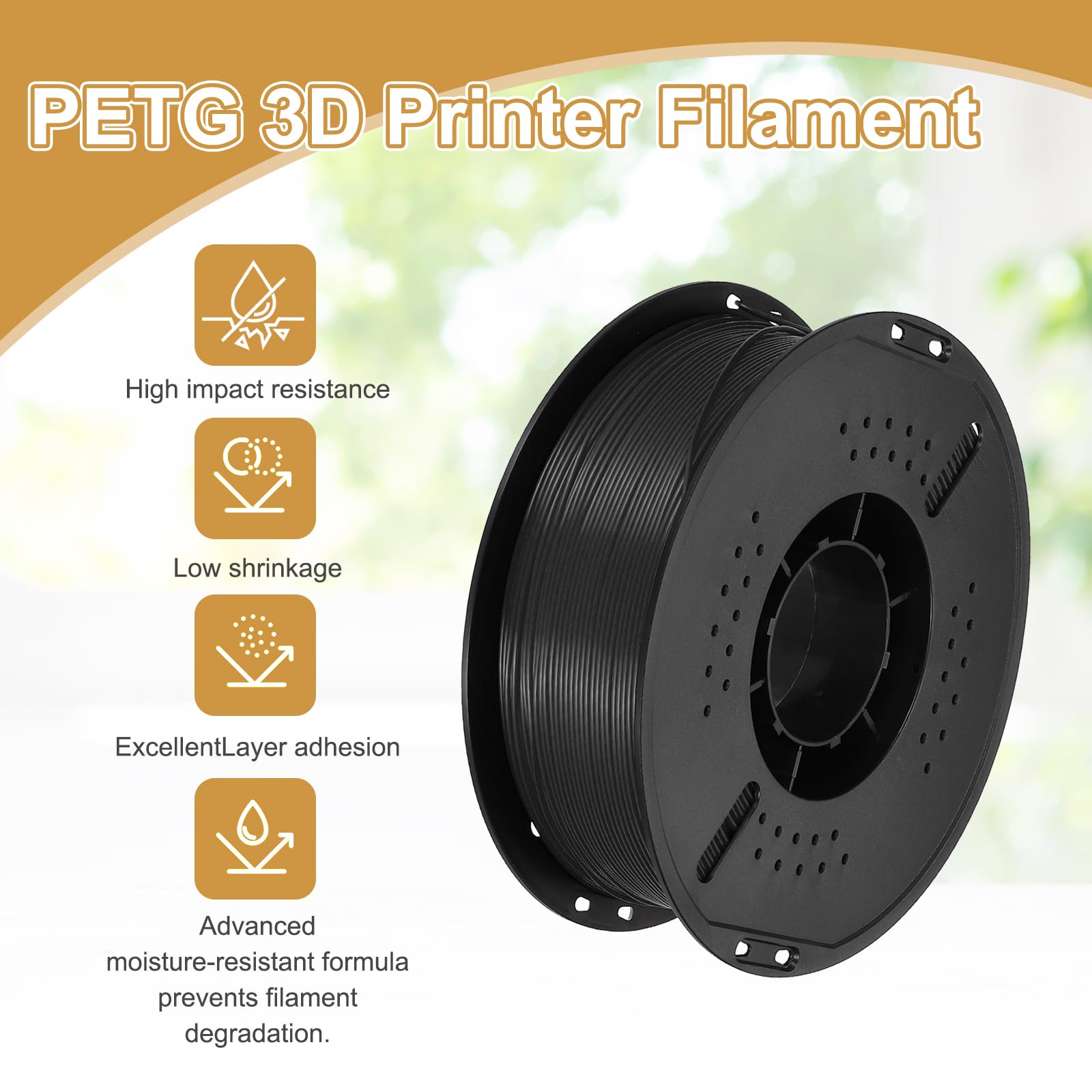 QUARKZMAN 2 Pcs Filamento PETG Para Impresora 3D 1.75mm 1KG Negro | Alta Precisión, Antihumedad, Superior Resistencia, Filamento Brillante, Para Impresoras