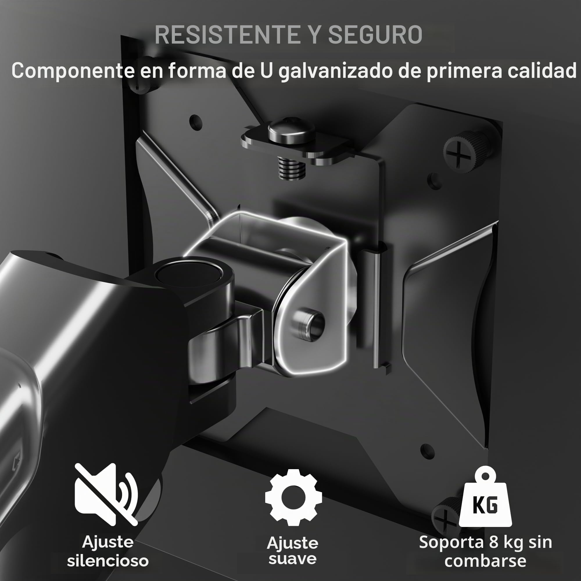 BONTEC Soporte Monitor Pared de 13 a 42 Pulgadas hasta 9 kg, Brazo Monitor Pared con Resorte de Gas Completamente Ajustable, Inclinación y Giro, Altura Ajustable, VESA máx 200x200 mm