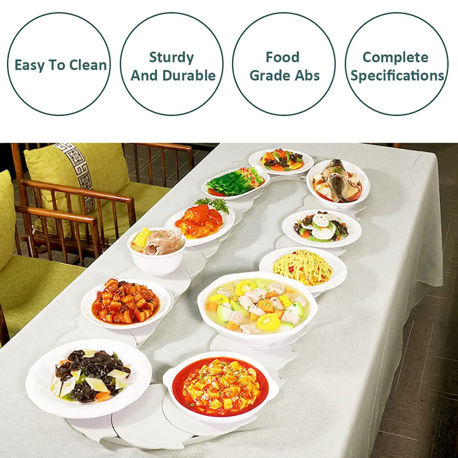 TAJMDGW Glass Lazy Susan Turntable – 24 To 40 Inch Rotating Serving Tray For Dining Table - View #12