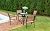 LEVELEVE 5 Piece Patio Dining Set,Outdoor Furniture 4 Textilene Chairs & 1 Round 38"x 38" Metal Slatted Table with 1.5" Umbrella Hole,Outside Porch Deck Balcony Backyard Set for 4(Brown)
