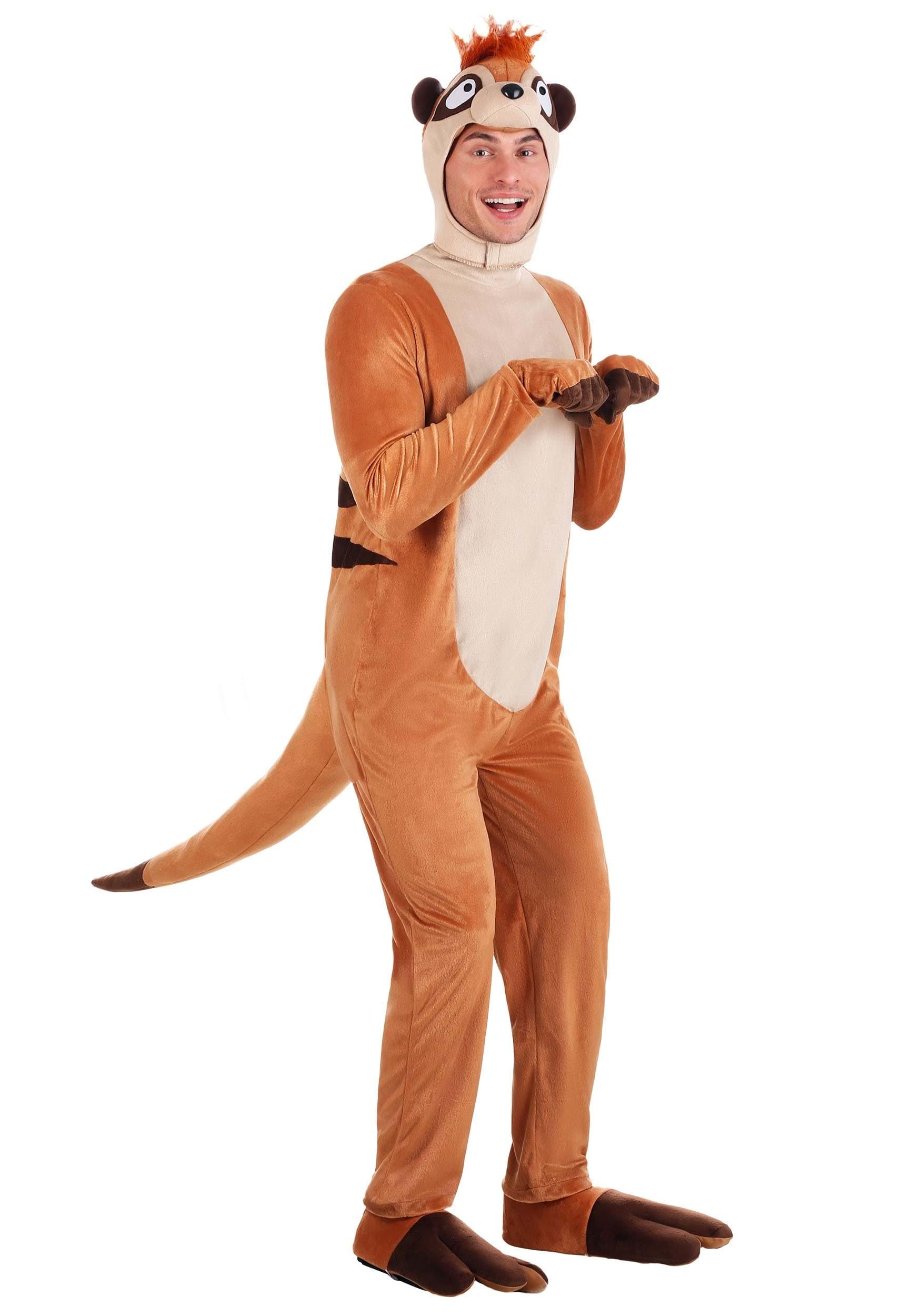 Adult Meerkat Fancy Dress Costume Small Brown