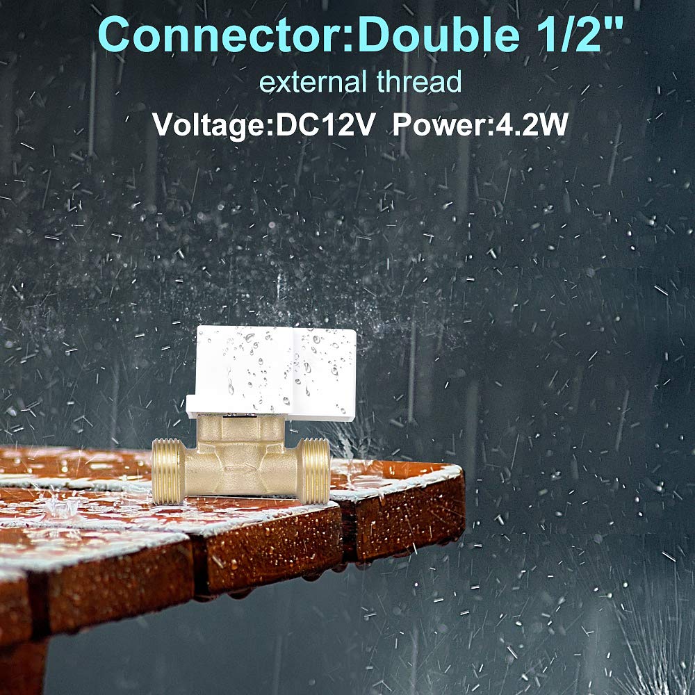 Elettrovalvola A Solenoide 12V NC - G1/2 In Ottone | Normalmente Chiusa Per Acqua | Per Lavatrici, Irrigazione E Distributori