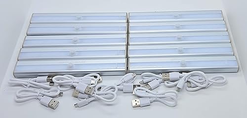 Miniatura 10 de Lock Connection - 1 luz LED azul recargable activada por movimiento para gabinete. Pegar en cualquier lugar10 LED sensor de movimiento