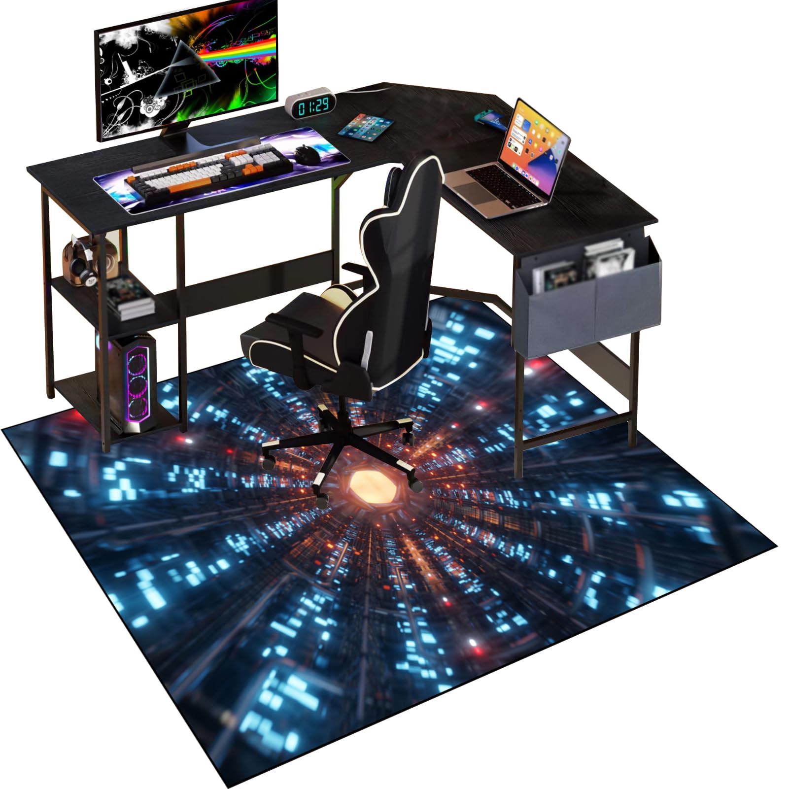 Office Gaming Chair Mat for Hardwood Floor, 140 x 160 cm Desk Chair Mats, Hard Floor Protector Mat for Office Chair, Non-slip Gaming Chair Mat for Wooden Floors, Computer Chair Rug for Home, Office