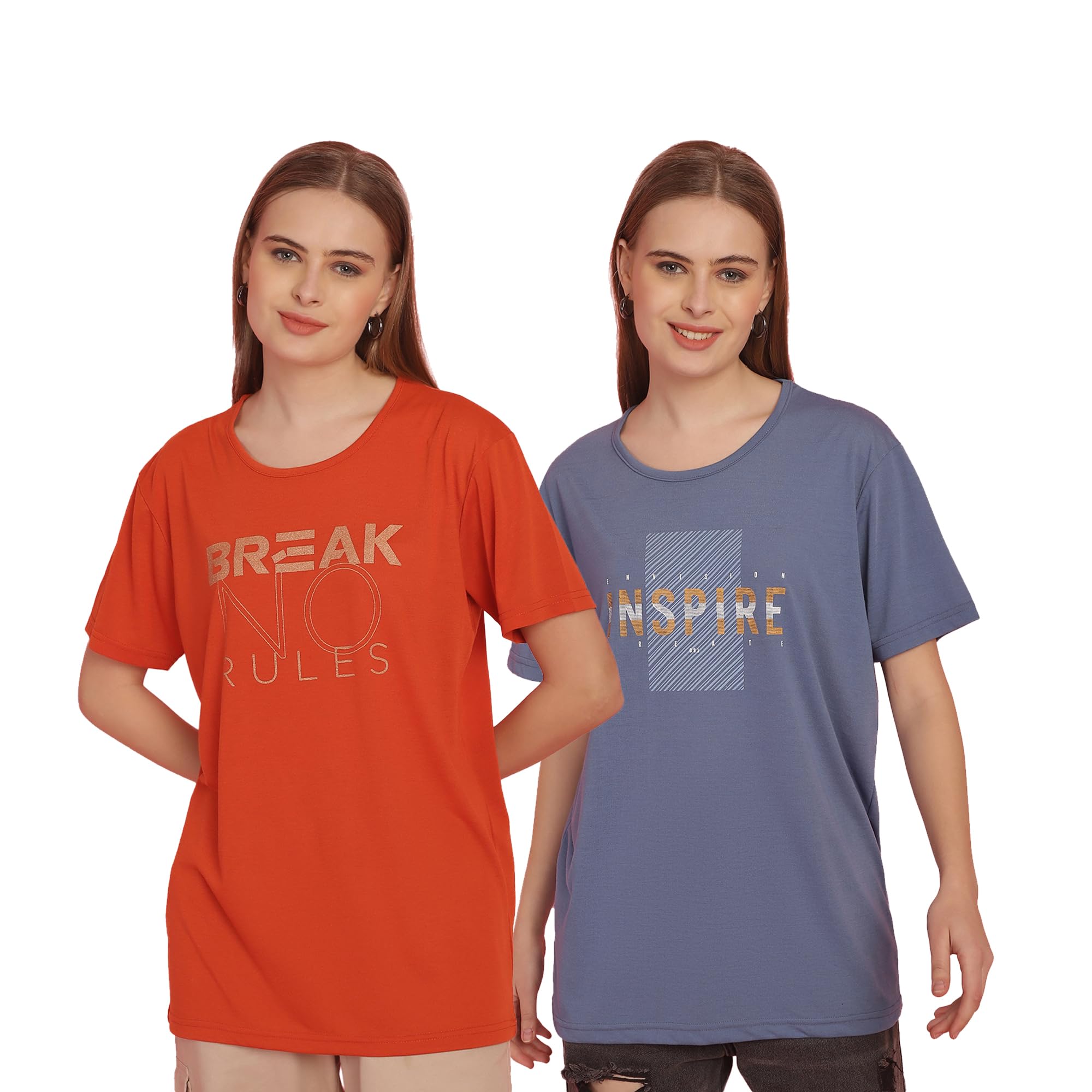 mack jonney Printed Round Neck Cotton Regular Fit Half Sleeves Tshirt for Women(Pack of 2)-MACK631302-picture-14
