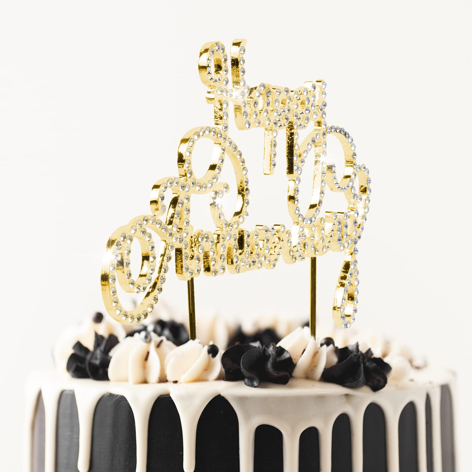 Lot de 2 décorations de gâteau d'anniversaire en cristal