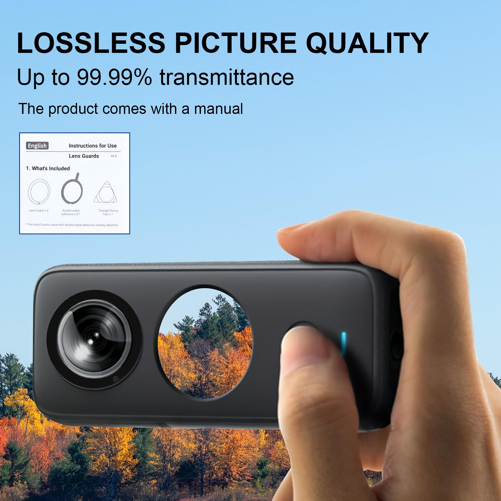 2 Protezioni Lente Per Insta360 ONE X2 - Vetro Temperato Anti-Graffio Con Adesivi - Foto 8