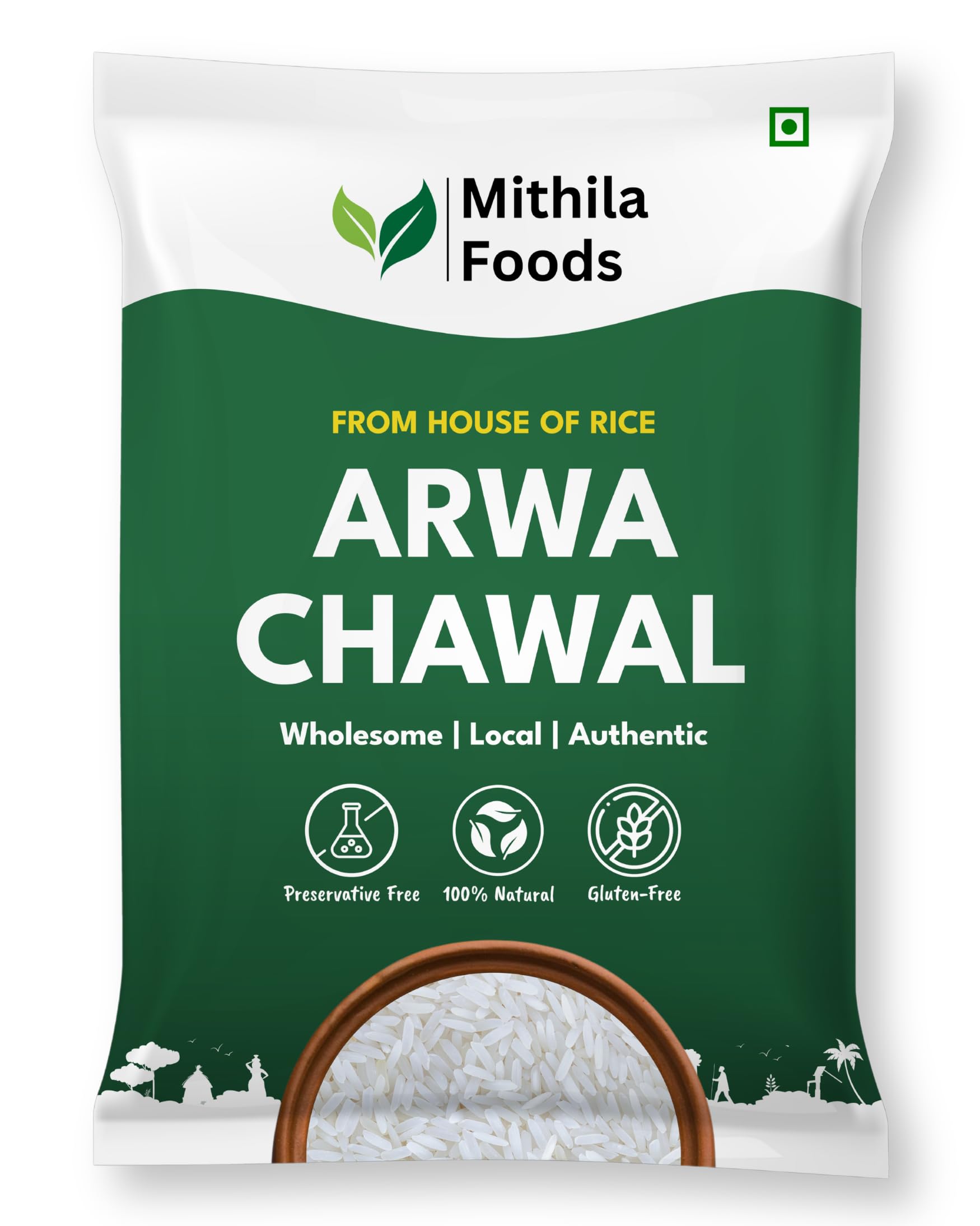 MITHILA FOODS 1 Kg Premium Arwa Chawal | Classic Soft, Fluffy, Non-Sticky Rice Texture | Ideal for Khichdi, Dal-Chawal | No Preservatives | Authentic Traditional Cultural Flavor From Bihar