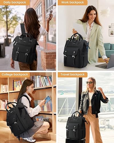 Miniatura 7 de LOVEVOOK - Mochila para laptop, para viaje de trabajo, bolso de enfermera, profesor, médico, viajero, para computadora de negocios, mochila