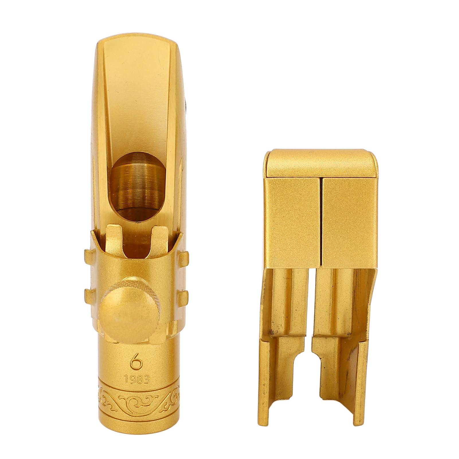 Dpofirs Bocchino per Sassofono Contralto 6C Coperchio Scorrevole in Ottone Satinato per Professionisti e Principianti per Sassofonisti Ottone