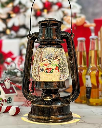 Caja de música de globo de nieve de muñeco de nieve, decoración musical de muñeco de nieve iluminado de 13.6 pulgadas, decoraciones navideñas para