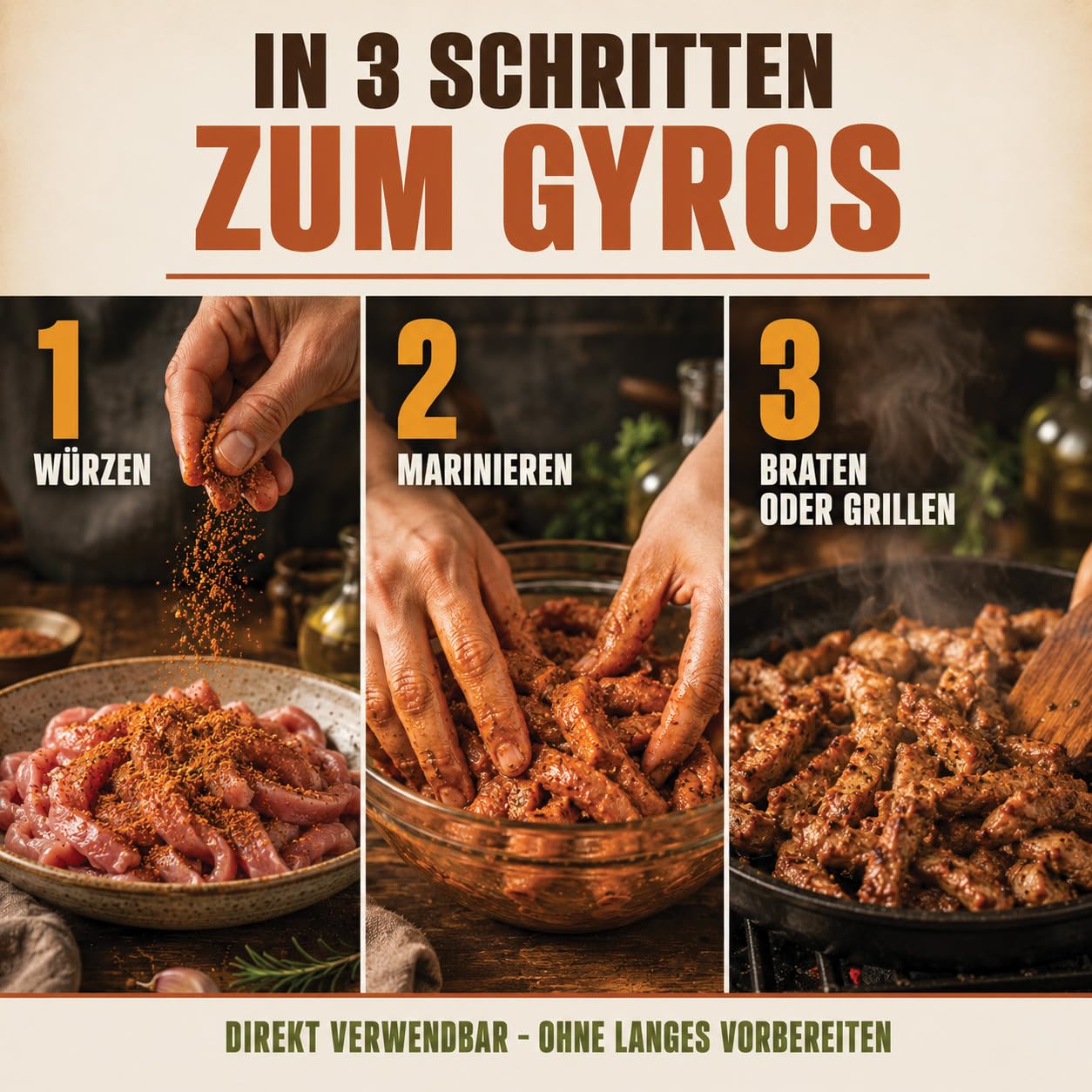 GiDeli Gyrosgewürz 2x5kg - Authentische Griechische Rezeptur mit 11 Gewürzen & Kräutern - Mediterrane Gewürzmischung & Fleischgewürz - Grob Gemahlen & Küchenfertig - Ideal für Grill, Kebab & Marinaden