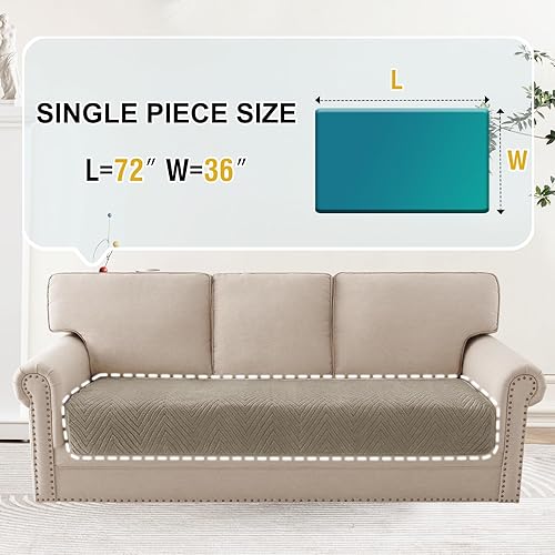 Miniatura 2 de Turquoize Funda de sofá impermeable para perros, funda mullida para sofá de mascotas, funda gruesa antideslizante para sofá de 3 cojines, funda