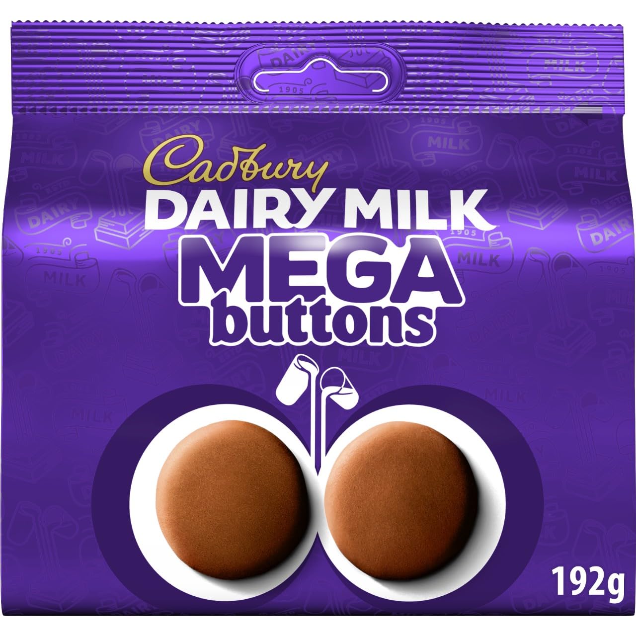 Cadbury Dairy Milk Mega Buttons, Giant Chocolate Buttons For Sharing, 192 g (Pack of 1)