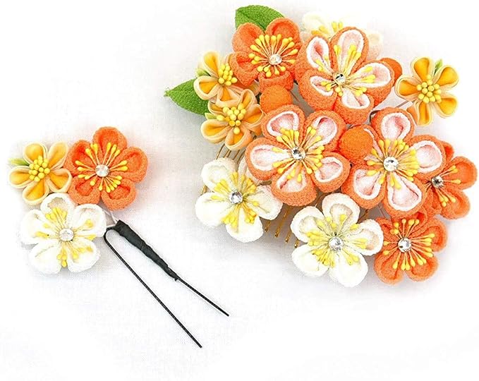 Amazon 髪飾り つまみ細工 かんざし 2点セット オレンジ 橙色 フラワー 花飾り Kk 024 成人式 振袖 浴衣 卒業式 結婚式 和装小物 通販