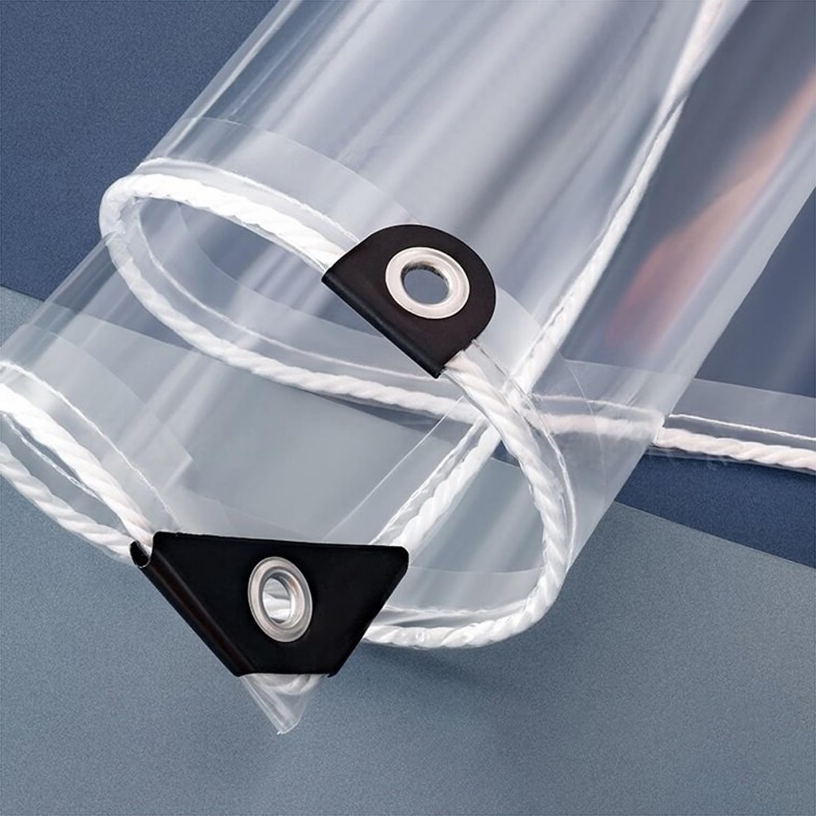 Lona de PVC impermeable de 0.39 mm con ojales para protección exterior